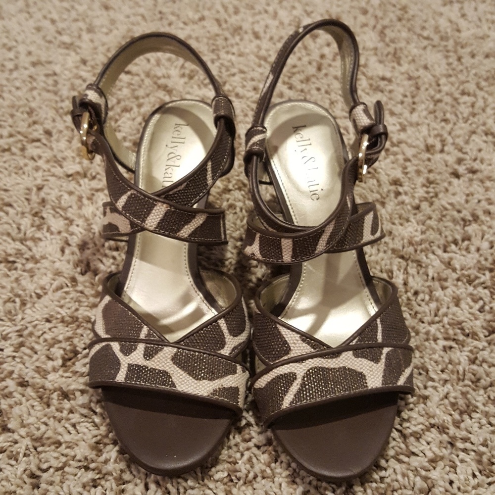 Kelly and Katie Giraffe Wedges Heels Sandals